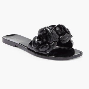 NEW Jeffrey Campbell Floralee Slide Sandal (Women) 7M, BLACK SHINY